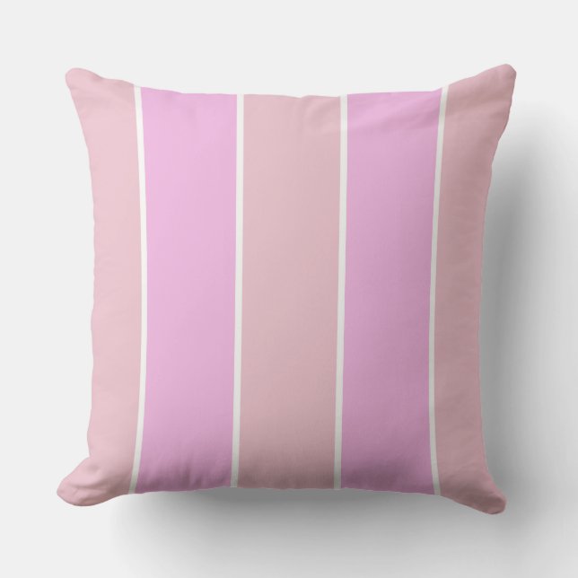 Soft Colour Vertical Stripe Pattern Design Throw Pillow (Front)