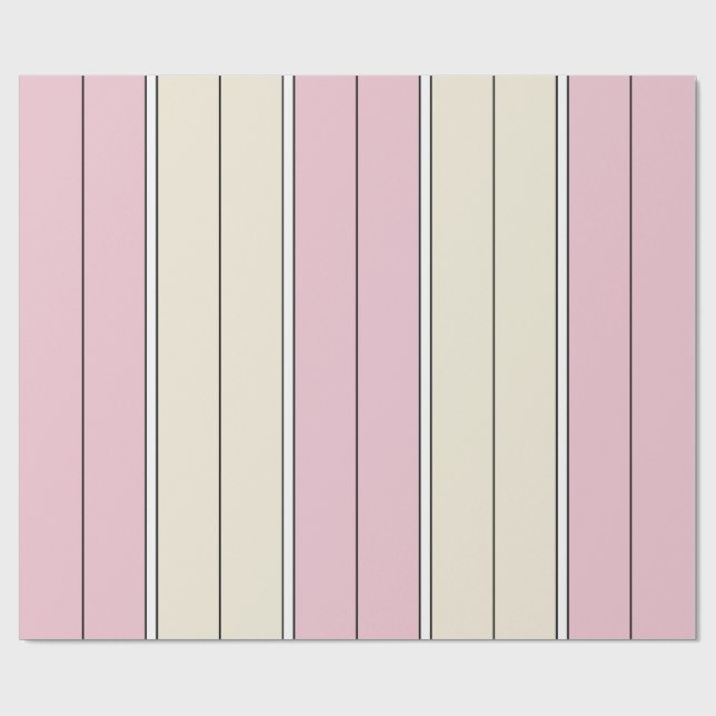 Soft Colour Vertical Stripe Pattern Design Wrapping Paper (Flat)