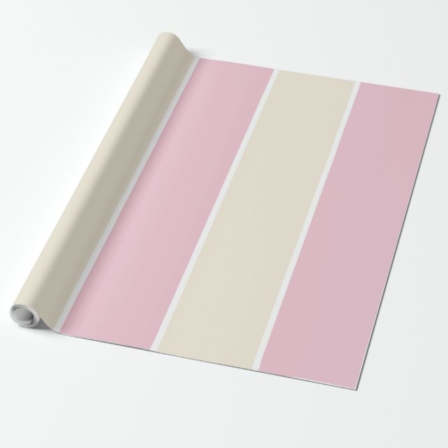 Soft Colour Vertical Stripe Pattern Design Wrapping Paper (Unrolled)