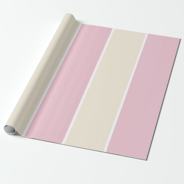 Soft Colour Vertical Stripe Pattern Design Wrapping Paper (Unrolled)