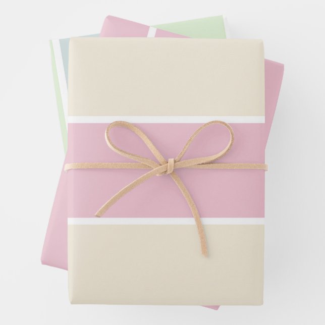Soft Colour Vertical Stripe Pattern Design Wrapping Paper Sheet (In situ)