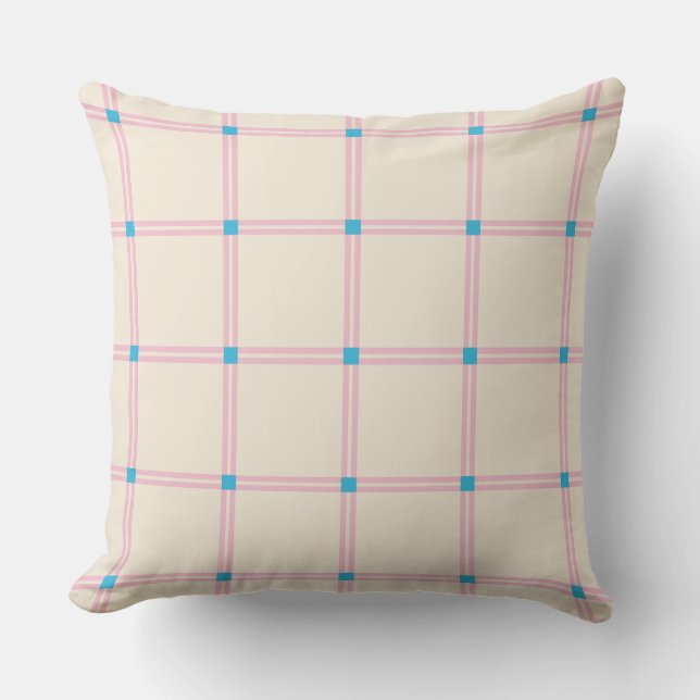 Soft Colour Vertical Stripe Pattern Point Design Throw Pillow (Front)