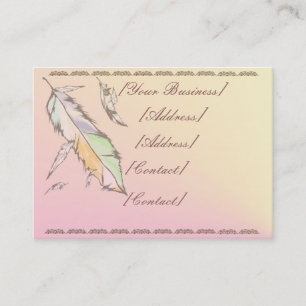 Soft Coloured Feather Business Card