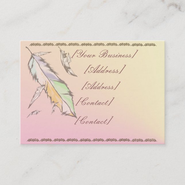 Soft Coloured Feather Business Card (Front)