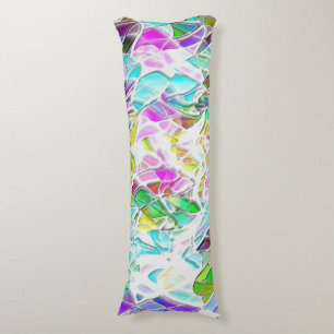 Soft coloured shapes over milk stew body pillow