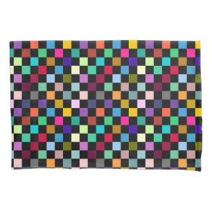 Soft Colourful Chequered Pattern Design Pillowcase