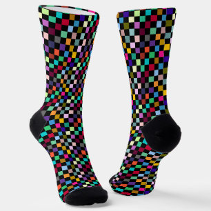 Soft Colourful Chequered Pattern Design Socks