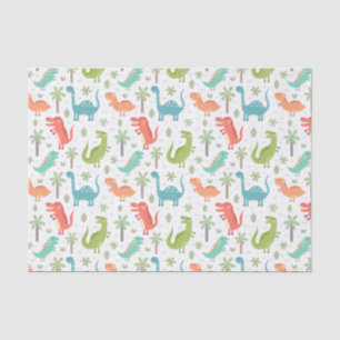 Soft Colours Dinosaurs Palm Trees Kids Tissue Paper