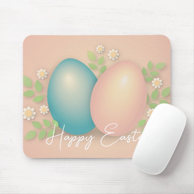 Soft colours easter egg and spring daisy flowers  mouse pad (With Mouse)