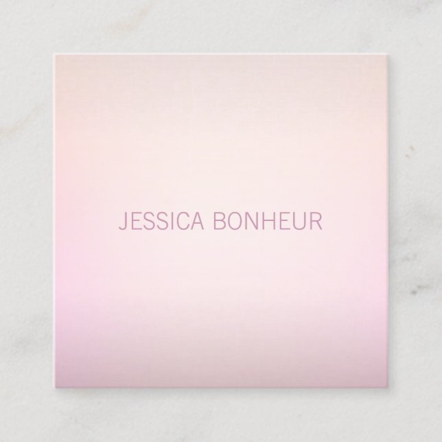 Soft Colours Fading Ombre Square Business Card (Front)