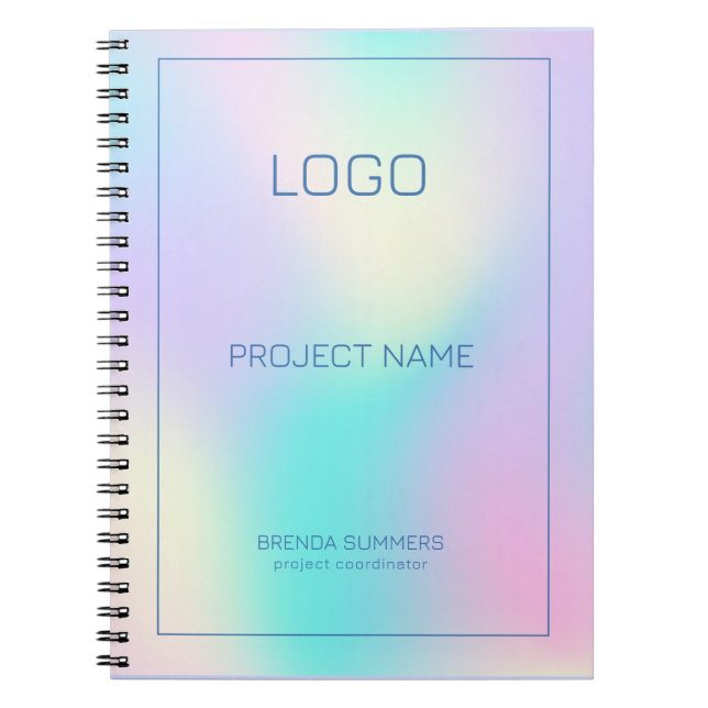 Soft colours holographic background 2  notebook (Front)