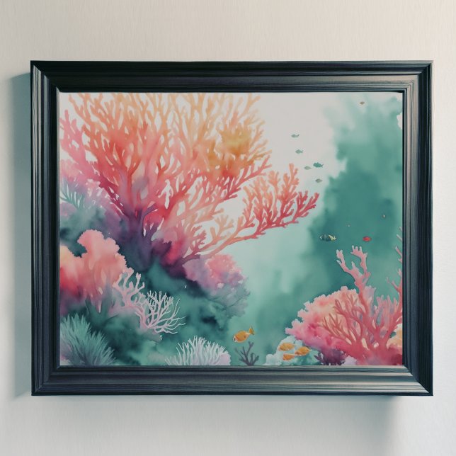 Soft Colours Underwater Coral Reef 5:4 Poster (Creator Uploaded)