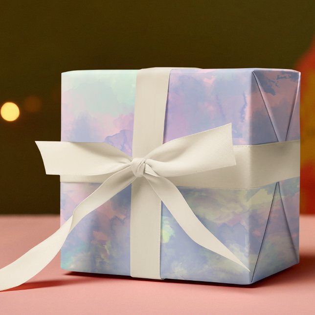 Soft Colours Watercolor Pink Lilac-Blue Wrapping Paper (Creator Uploaded)