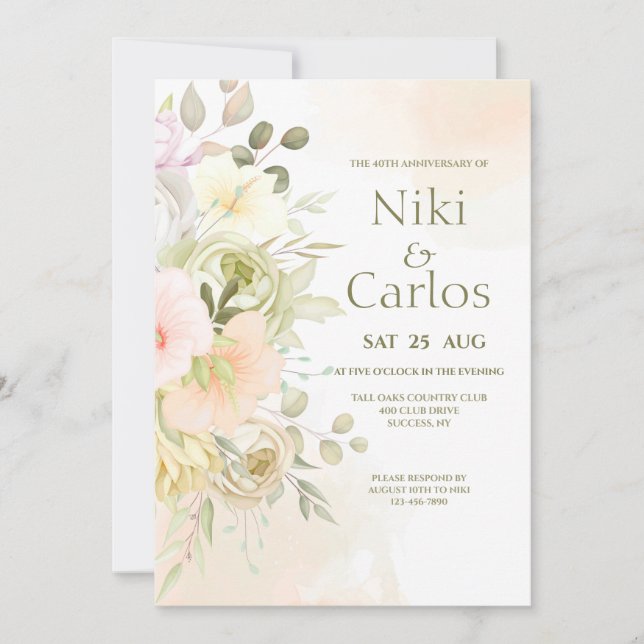 Soft Coral Invitation (Front)