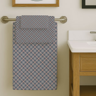 Soft Coral Plaid Towels Elegant Bath Essentials