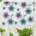 Soft Cottagecore Floral Pattern | Pastel Aesthetic Kitchen Towel<br><div class="desc">A soft and dreamy cottagecore floral pattern featuring pastel purple and teal flowers on a subtle dotted background. This design captures a gentle, vintage garden aesthetic perfect for those who love calm, cozy, and feminine styles. Ideal for apparel, phone cases, and home decor, this cute and aesthetic floral pattern adds...</div>