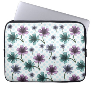 Soft Cottagecore Floral Pattern   Pastel Aesthetic Laptop Sleeve