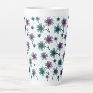 Soft Cottagecore Floral Pattern   Pastel Aesthetic Latte Mug