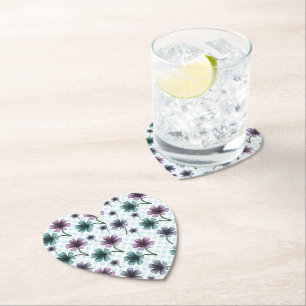 Soft Cottagecore Floral Pattern   Pastel Aesthetic Paper Coaster