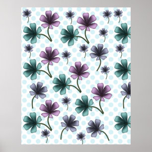 Soft Cottagecore Floral Pattern   Pastel Aesthetic Poster