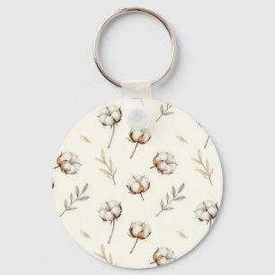 Soft Cotton Blossom Botanical Pattern Keychain
