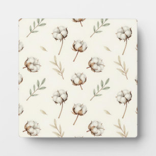 Soft Cotton Blossom Botanical Pattern Plaque