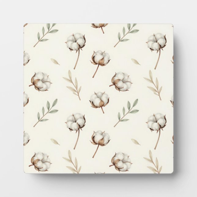 Soft Cotton Blossom Botanical Pattern Plaque (Front)