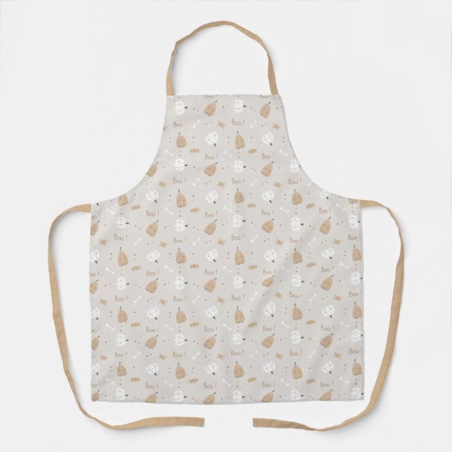 Soft Cozy Halloween Pattern Apron (Front)