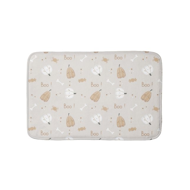 Soft Cozy Halloween Pattern Bath Mat (Front)