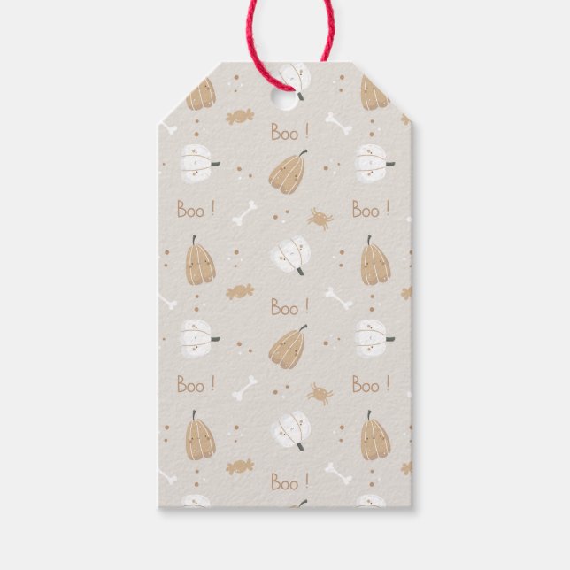 Soft Cozy Halloween Pattern Gift Tag (Front)