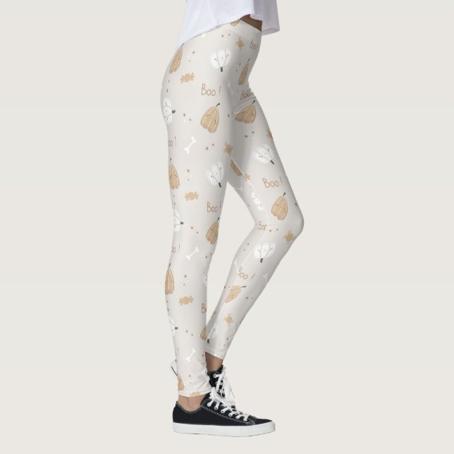 Soft Cozy Halloween Pattern Leggings (Right)