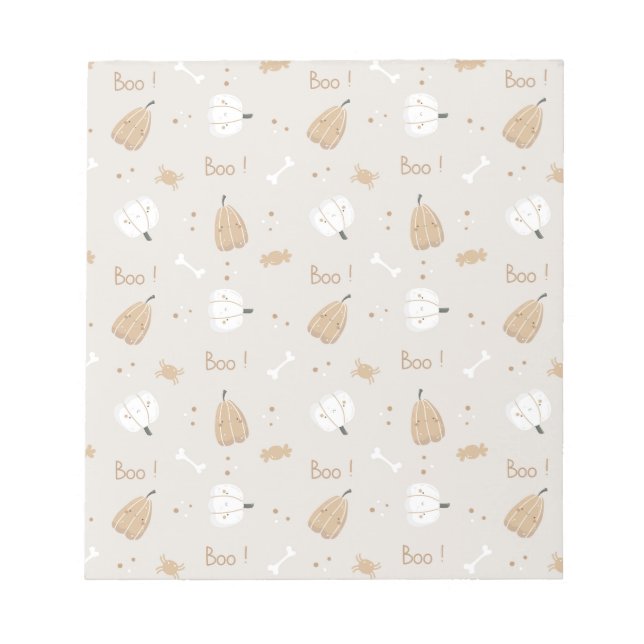 Soft Cozy Halloween Pattern Notepad (Front)