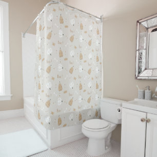 Soft Cozy Halloween Pattern Shower Curtain