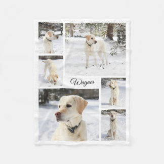 Soft cozy pet photo collage white fleece blanket