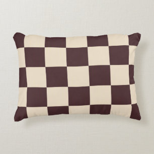 Soft Cream and Dark Brown Accent Pillow