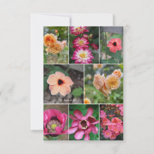 Soft Cream & Pink Flower Collage  Card