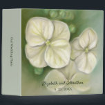 Soft Cream White Pastel Hydrangea Floral Wedding Binder<br><div class="desc">This binder is embellished on both sides with artwork in soft pastel colours picturing three creamy white oakleaf hydrangea blossoms with buds accented in green. Text templates on spine and front may be customized for your wedding or any event.</div>