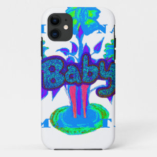 Soft Cyan Blue Flower Art: A Baby's Touch.  iPhone 11 Case