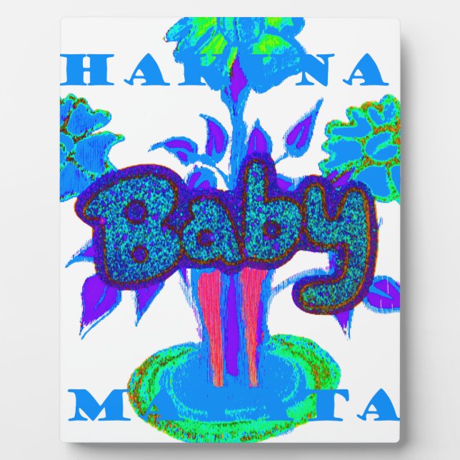 Soft Cyan Blue Flower Art: A Baby's Touch.  Plaque (Front)
