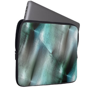 Soft cyan gray rocky texture with digital details laptop sleeve