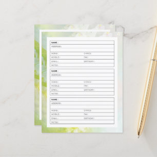 Soft daisies address book page