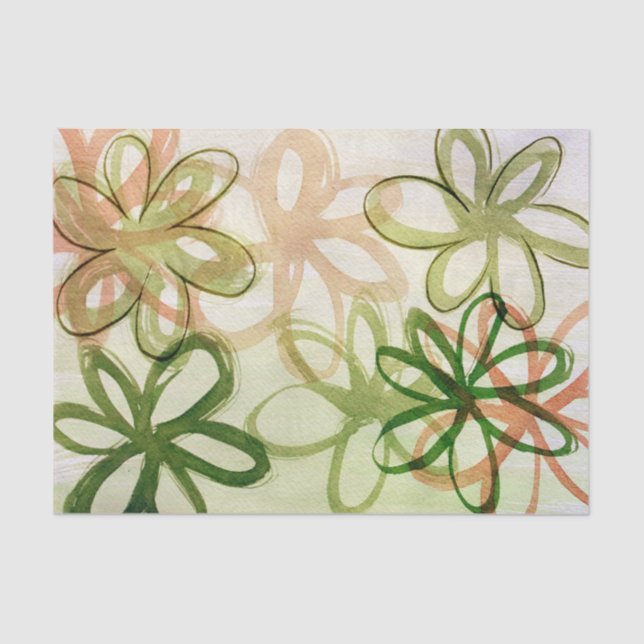 Soft Daisies Spring Daisy Abstract Flowers         Tissue Paper (Front)