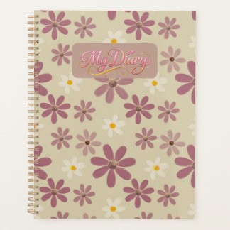 Soft Daisy Floral Pattern in Mauve & Cream Romanti Planner