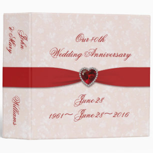 Soft Damask 40th Mariage Anniversary 2" Classeur