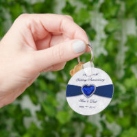 Soft Damask 45th Wedding Anniversary Key Chain