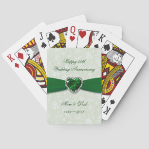 Soft Damask 55th Wedding Anniversary Playing Cards