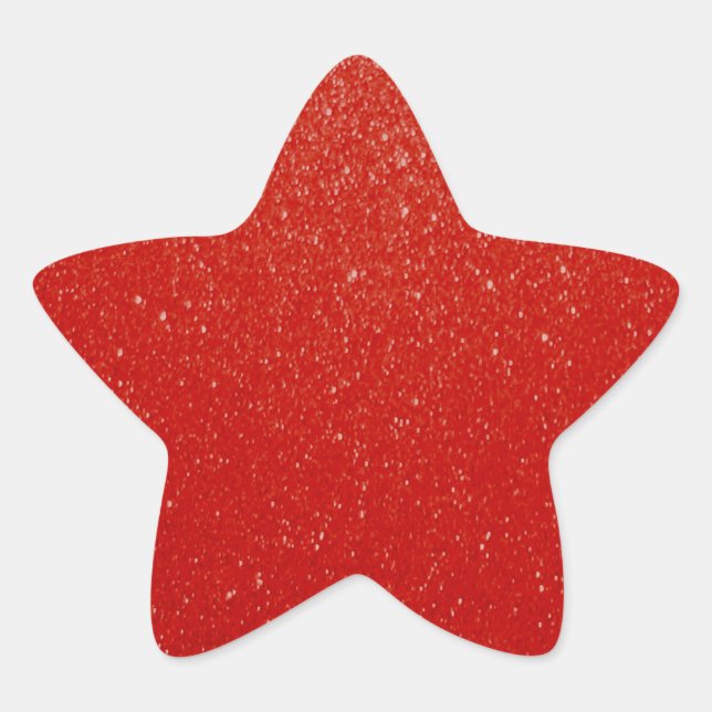 Soft Dark Red Glitter Star Sticker (Front)