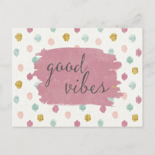 Soft Deco IV Good Vibes Postcard