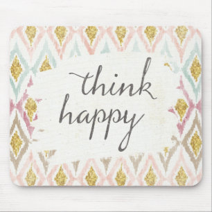 Soft Deco V Think Happy Mouse Pad