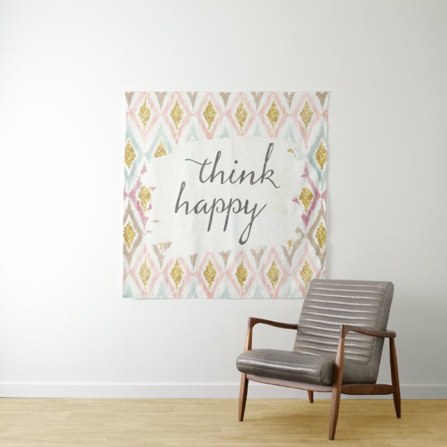Soft Deco V | Think Happy Tapestry (In Situ (Horizontal))